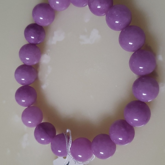 Natural Purple Pink Kunzite  crystal 10mm bracelet. - Picture 4 of 4